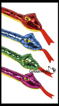 Load image into Gallery viewer, Plush Snake 15" with Shiny Foil Metallic Look