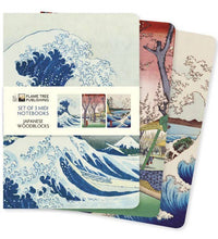 Load image into Gallery viewer, Japanese Woodblocks Set of 3 Midi Notebooks