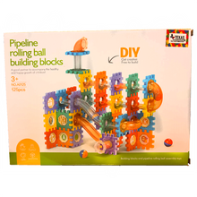 Load image into Gallery viewer, Pipeline Rolling Ball Building Blocks Marble Drop Set 125 Pc
