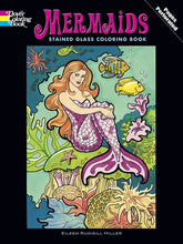 Load image into Gallery viewer, Mermaids Stained Glass Coloring Book by Eileen Rudisill Miller