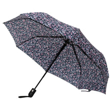 Load image into Gallery viewer, Compact Pink Floral Auto Open Umbrella

