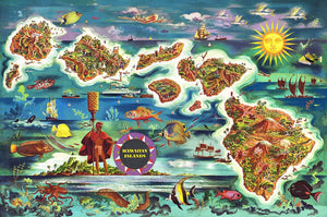 Vintage Hawaii Map 1000 Piece Puzzle
