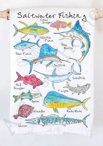 Saltwater Fishing Ocean Sport Kitchen Towel