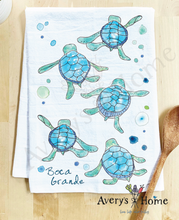 Load image into Gallery viewer, Baby Turtles Walking Cute Coastal Customizable Kitchen Towel
