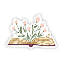 Load image into Gallery viewer, Floral Open Book Sticker, 3-inch
