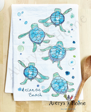 Load image into Gallery viewer, Baby Turtles Walking Cute Coastal Customizable Kitchen Towel
