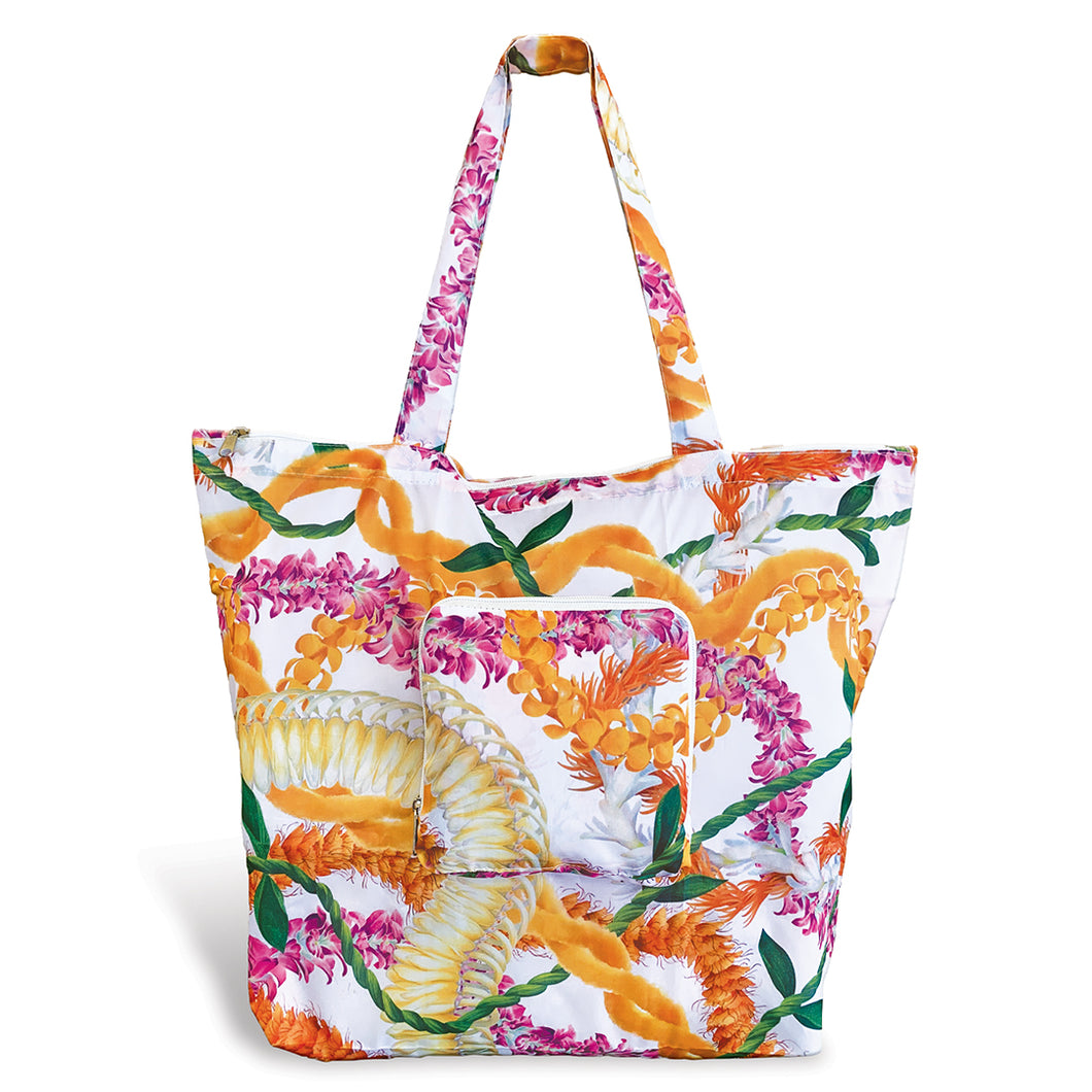 Delux Foldable Tote -- Leis of Aloha