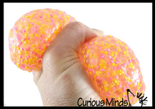 Load image into Gallery viewer, 1 Jumbo Confetti Bead Mold-able Stress Ball -Squishy Gooey
