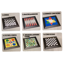Load image into Gallery viewer, 6-in-1 Board Games - Chess, Backgammon, Checkers, and More!
