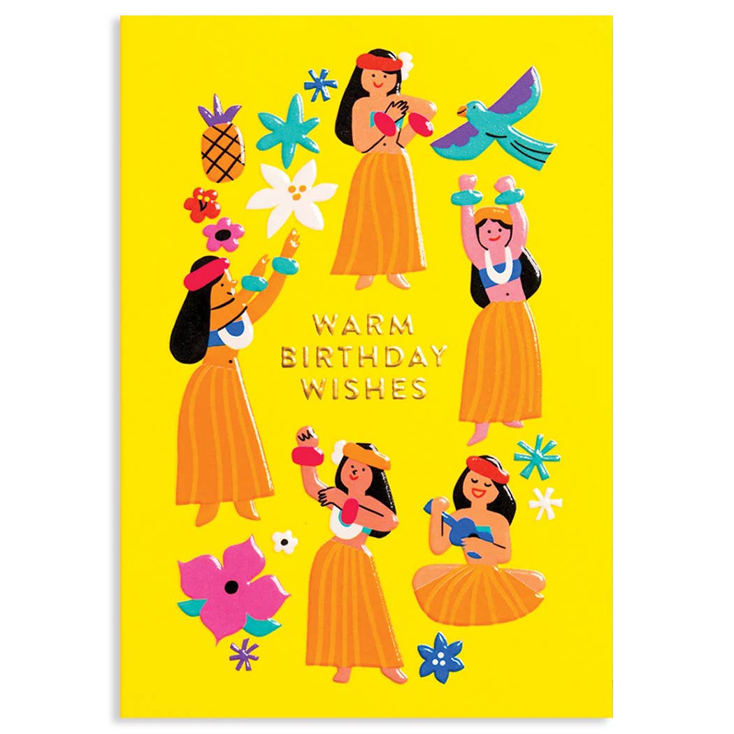 HULA BIRTHDAY BIRTHDAY GREETING CARD 4.25 x 5.5