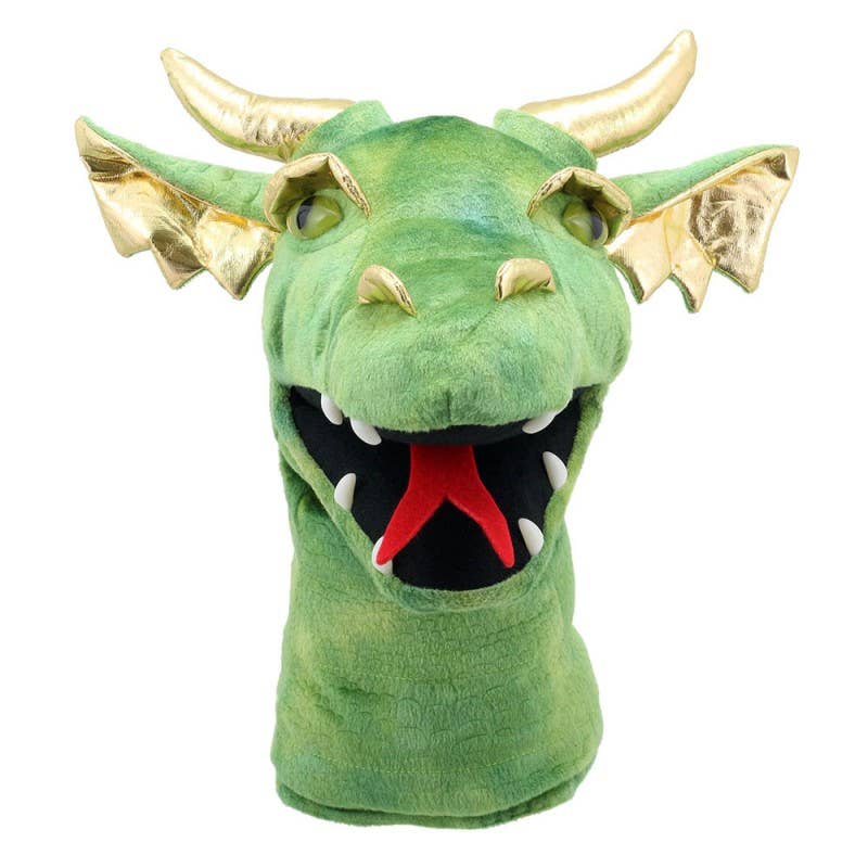 Large Dragon Heads Hand Puppet - Green Dragon