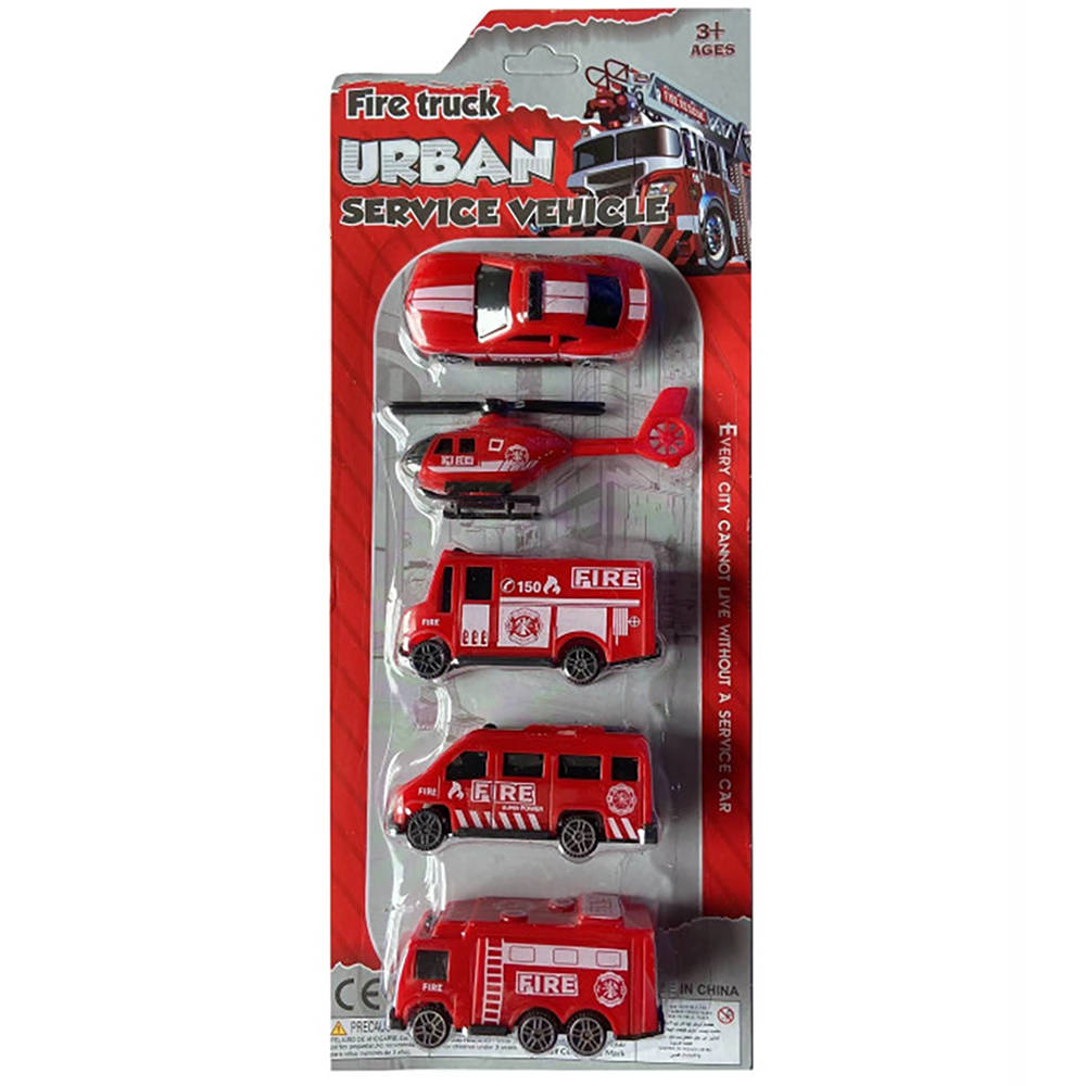 Set of 5 Die-Cast Fire Vehicles