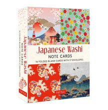 Load image into Gallery viewer, Japanese Washi, 16 Note Cards: 16 Different Blank Cards with 17 Patterned Envelopes in a Keepsake Box!
