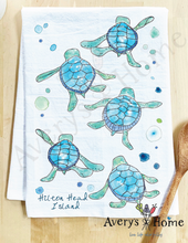 Load image into Gallery viewer, Baby Turtles Walking Cute Coastal Customizable Kitchen Towel
