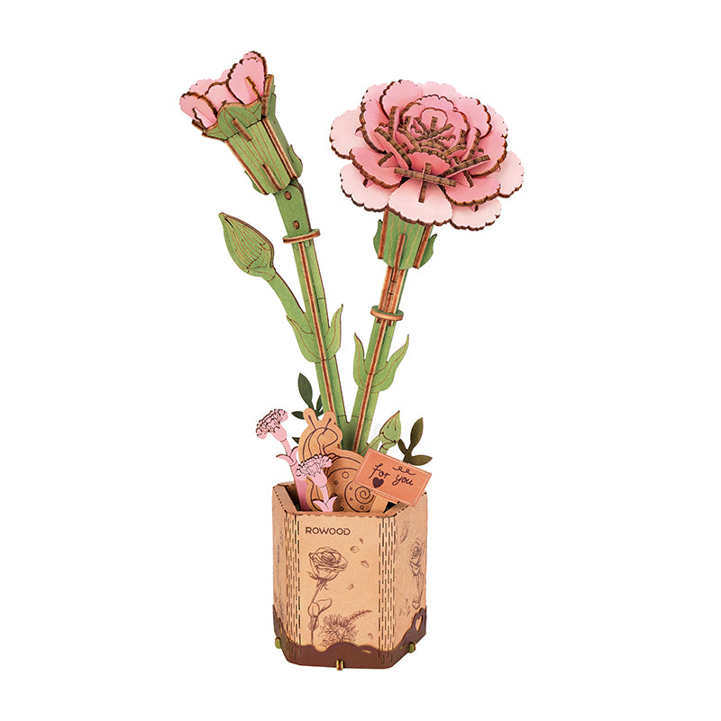 Wooden Bloom Craft- Pink Carnation