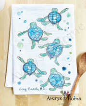 Load image into Gallery viewer, Baby Turtles Walking Cute Coastal Customizable Kitchen Towel
