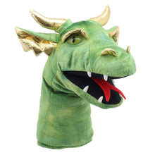 Load image into Gallery viewer, Large Dragon Heads Hand Puppet - Green Dragon
