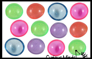 1 Jumbo 2" Glitter Poppers - Rubber Pop Up Toy - Pop and Dro