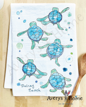 Load image into Gallery viewer, Baby Turtles Walking Cute Coastal Customizable Kitchen Towel
