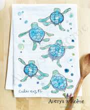 Load image into Gallery viewer, Baby Turtles Walking Cute Coastal Customizable Kitchen Towel
