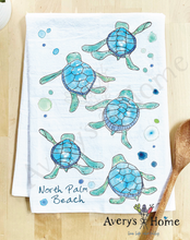 Load image into Gallery viewer, Baby Turtles Walking Cute Coastal Customizable Kitchen Towel
