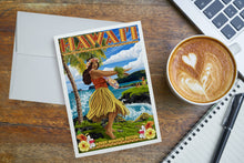 Load image into Gallery viewer, NOTECARD Hawaii, Hula Girl on Coast Merrie Monarch
