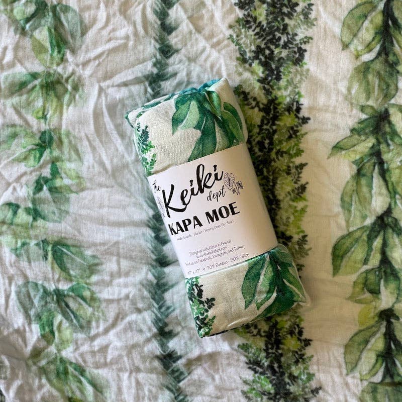Hawaiian Lei Omaomao Bamboo Muslin Swaddle Blanket