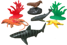 Load image into Gallery viewer, Sea Animal Figurines in Clear Tube with Dolphin Head Topper
