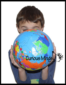 1 Earth Globe Soccer Ball - 8" Sports Ball - Outdoor Athleti
