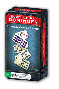 Family Traditions Double 9 Dominoes Tin