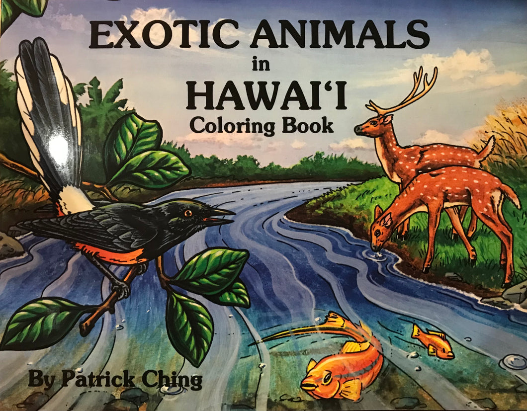 Exotic Animals In Hawaii Coloring Book by Patrick Ching