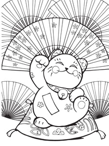Maneki Neko Lucky Cat Coloring Book by Arkady Roytman